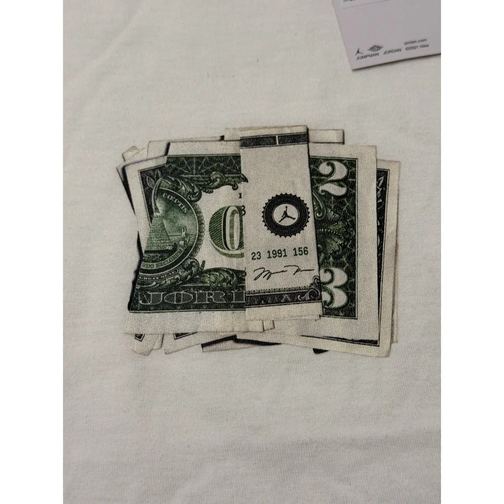 Nike Air Jordan AJ3 Cash T-Shirt White IQ6952-100 Mens Large NWT